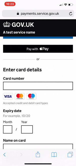 Example of creating a payment link and how the title is used to generate the payment link website address.